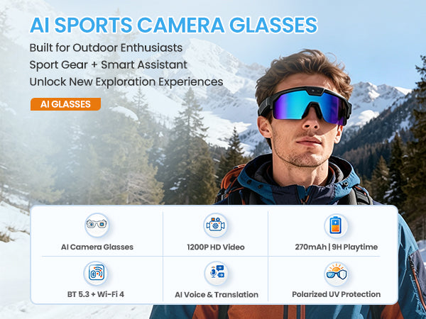 Smart AI Glasses with Camera & Live Translation